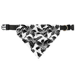White And Black Lily Pattern Print Over The Collar Dog Bandana