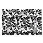 White And Black Lily Pattern Print Placemat
