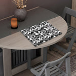 White And Black Lily Pattern Print Placemat