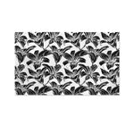 White And Black Lily Pattern Print Polyester Flag