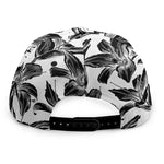 White And Black Lily Pattern Print Snapback Cap