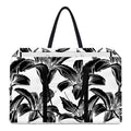 White And Black Lily Pattern Print Utility Tote Bag