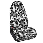 White And Black Lily Pattern Print Waterproof Car Seat Cover