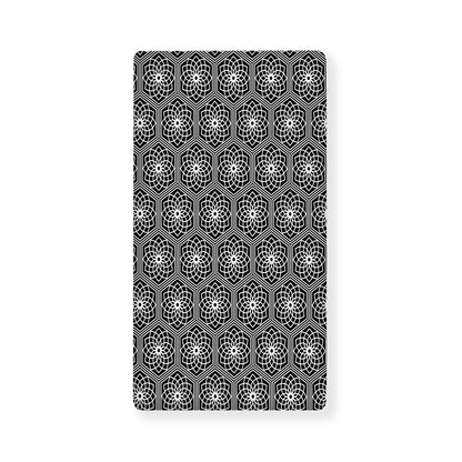 White And Black Lotus Pattern Print Baby Crib Sheet