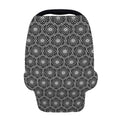 White And Black Lotus Pattern Print Baby Seat Cover