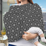 White And Black Lotus Pattern Print Baby Seat Cover