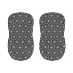 White And Black Lotus Pattern Print Bar Stool Covers