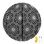 White And Black Lotus Pattern Print Basketball