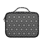 White And Black Lotus Pattern Print Briefcase Bible Bag