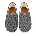 White And Black Lotus Pattern Print Casual Shoes