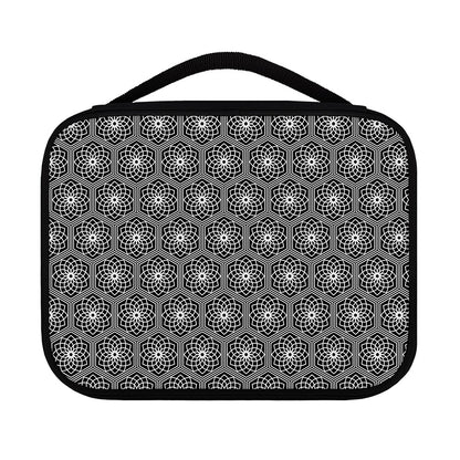 White And Black Lotus Pattern Print Classic Bible Case