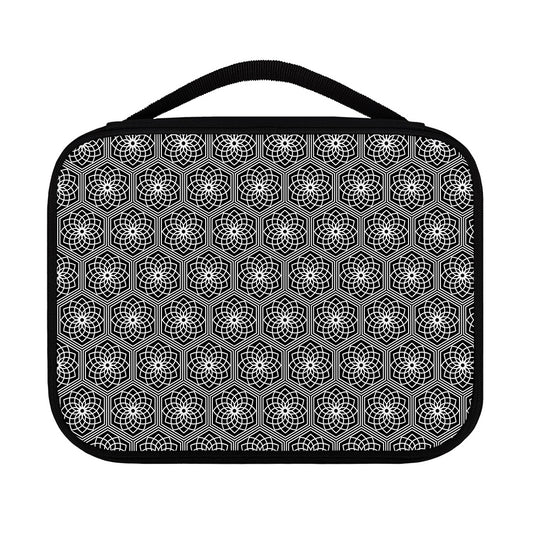 White And Black Lotus Pattern Print Classic Bible Case
