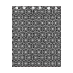 White And Black Lotus Pattern Print Curtain