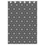 White And Black Lotus Pattern Print Curtain