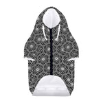 White And Black Lotus Pattern Print Dog Zip Up Hoodie