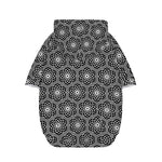White And Black Lotus Pattern Print Dog Zip Up Hoodie