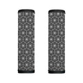 White And Black Lotus Pattern Print Handle Covers