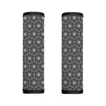 White And Black Lotus Pattern Print Handle Covers