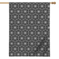 White And Black Lotus Pattern Print House Flag