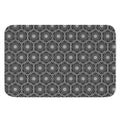 White And Black Lotus Pattern Print Indoor Door Mat