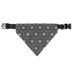 White And Black Lotus Pattern Print Over The Collar Dog Bandana