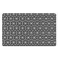White And Black Lotus Pattern Print Polyester Doormat