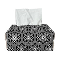 White And Black Lotus Pattern Print Rectangle Tissue Box Cover