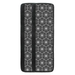 White And Black Lotus Pattern Print Refrigerator Handle Covers