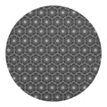 White And Black Lotus Pattern Print Round Blanket