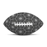 White And Black Lotus Pattern Print Rugby Ball