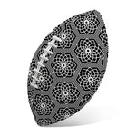 White And Black Lotus Pattern Print Rugby Ball