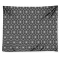 White And Black Lotus Pattern Print Tapestry