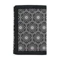 White And Black Lotus Pattern Print Trifold Wallet