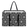 White And Black Lotus Pattern Print Utility Tote Bag