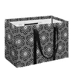 White And Black Lotus Pattern Print Utility Tote Bag