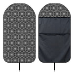 White And Black Lotus Pattern Print Waterproof Car Seat Cover