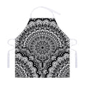 White And Black Mandala Print Adjustable Apron