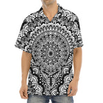 White And Black Mandala Print Aloha Shirt