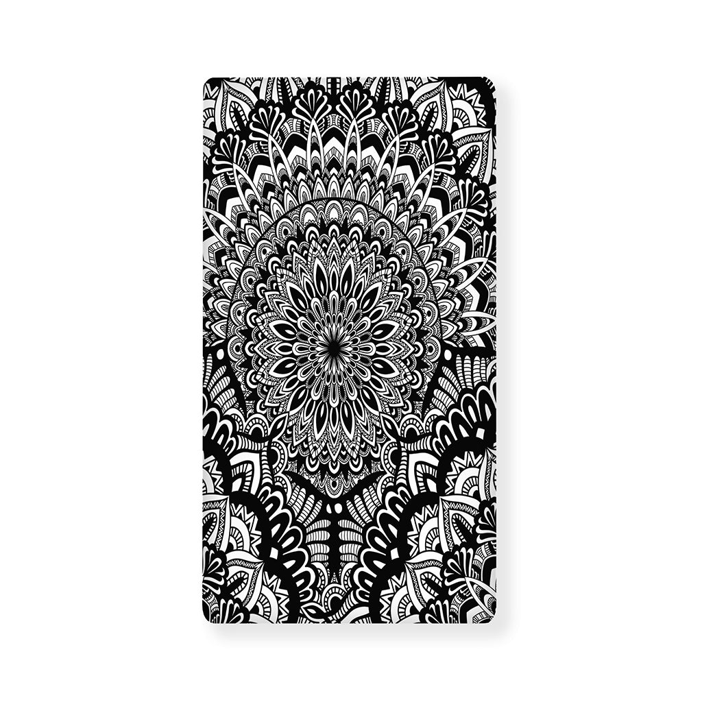 White And Black Mandala Print Baby Crib Sheet