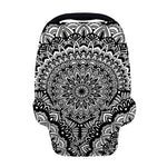 White And Black Mandala Print Baby Seat Cover