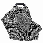White And Black Mandala Print Baby Seat Cover