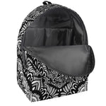 White And Black Mandala Print Backpack