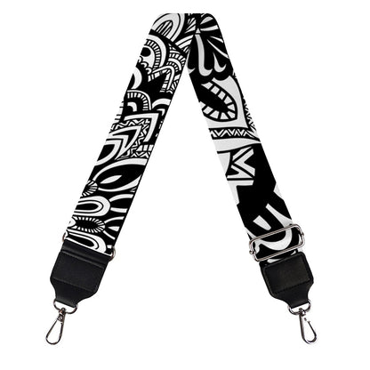 White And Black Mandala Print Bag Strap