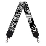 White And Black Mandala Print Bag Strap