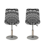 White And Black Mandala Print Bar Stool Covers