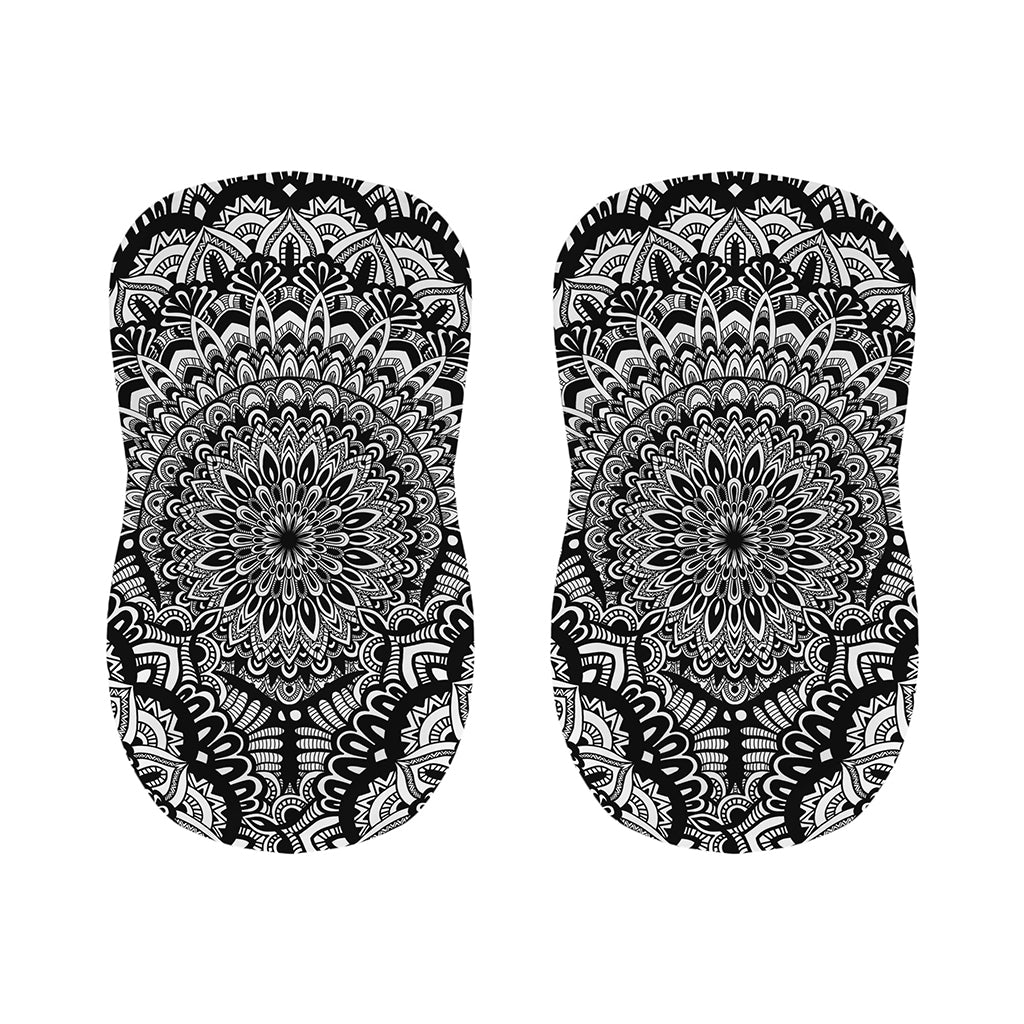 White And Black Mandala Print Bar Stool Covers