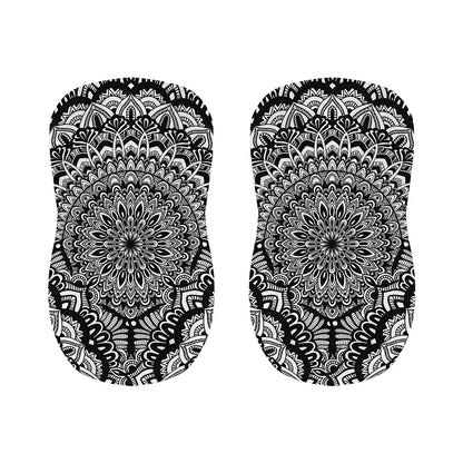 White And Black Mandala Print Bar Stool Covers