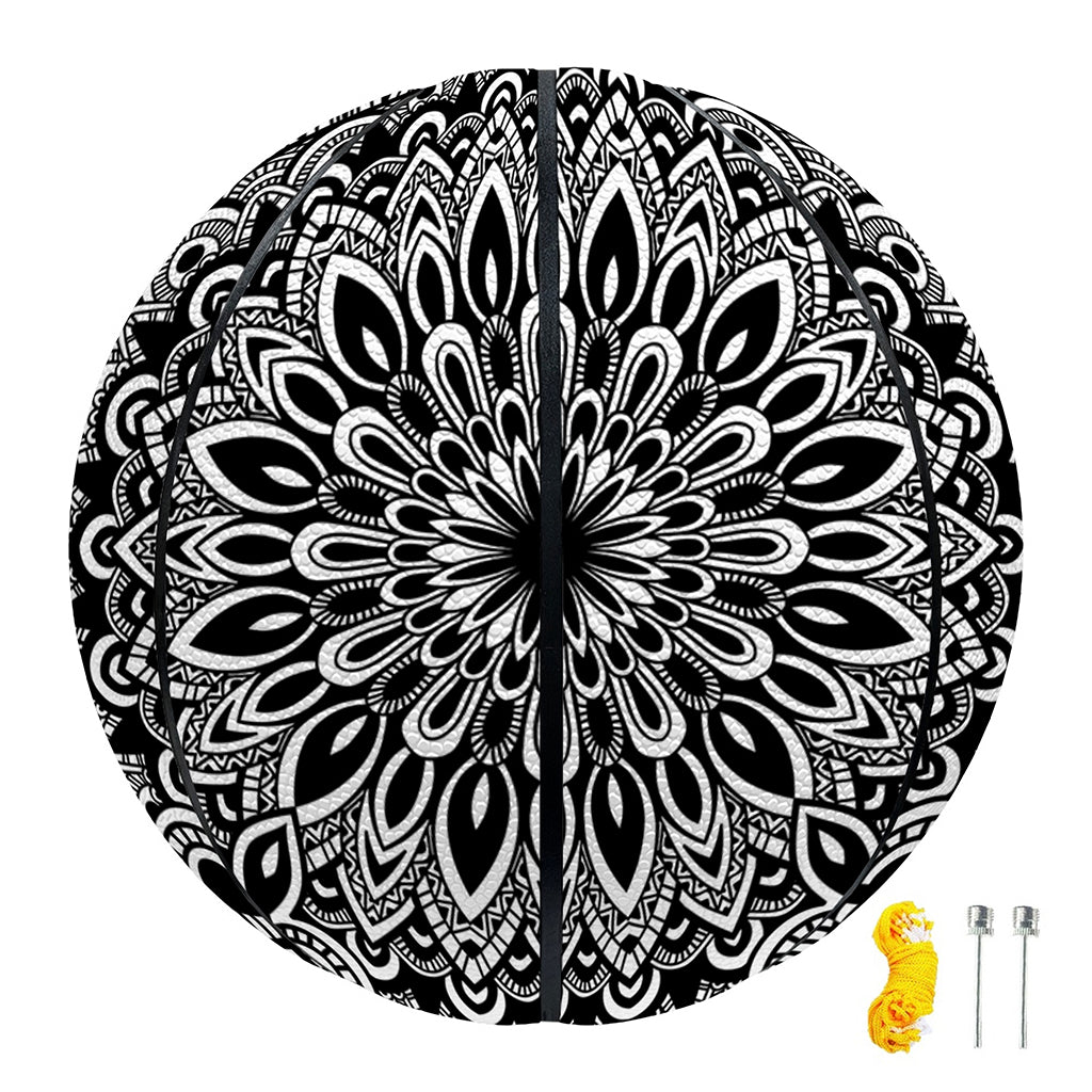White And Black Mandala Print Basketball