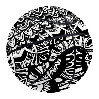 White And Black Mandala Print Basketball