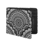 White And Black Mandala Print Bifold Wallet
